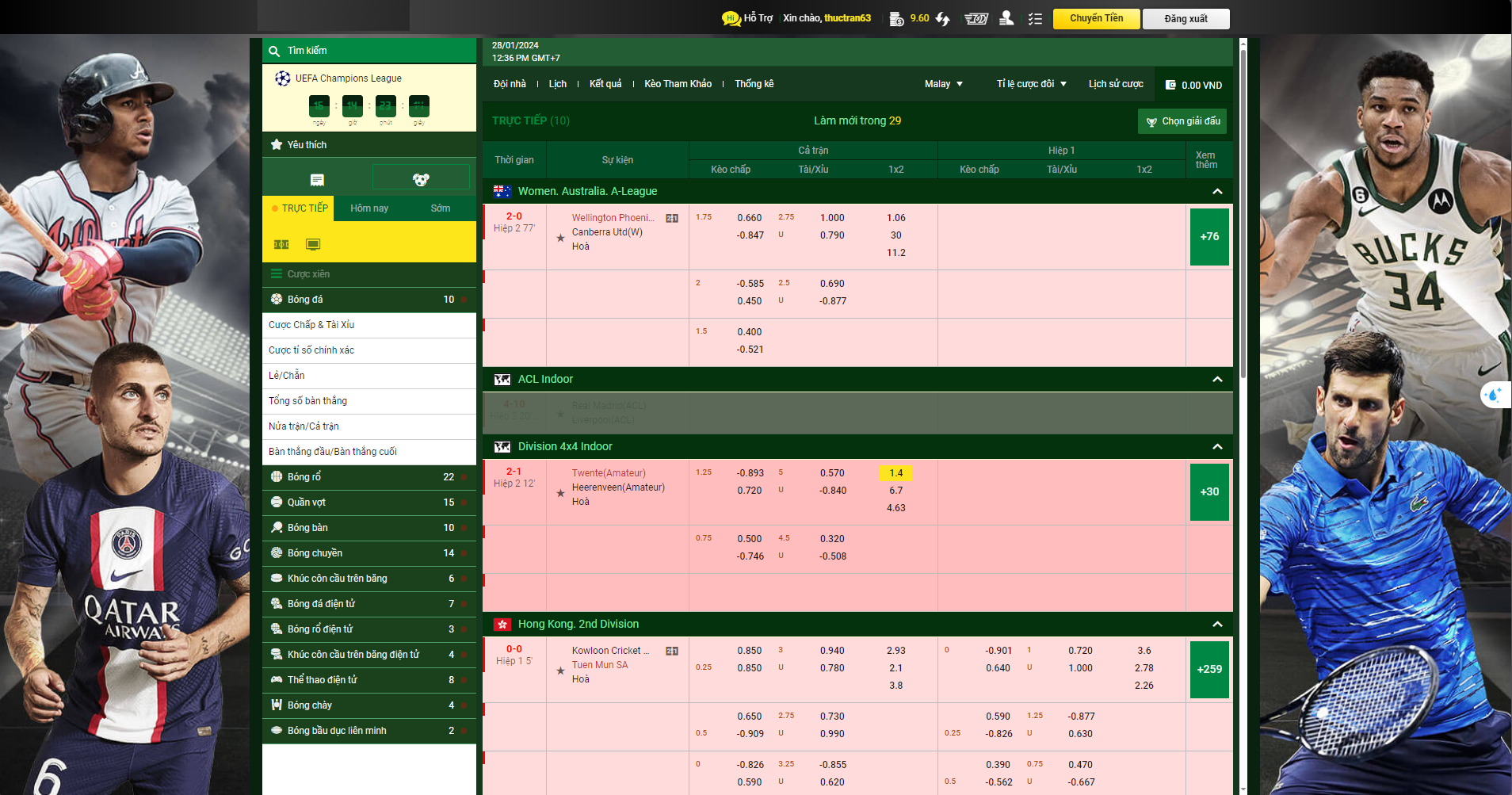 Cá cược thể thao cho người chơi Việt Nam