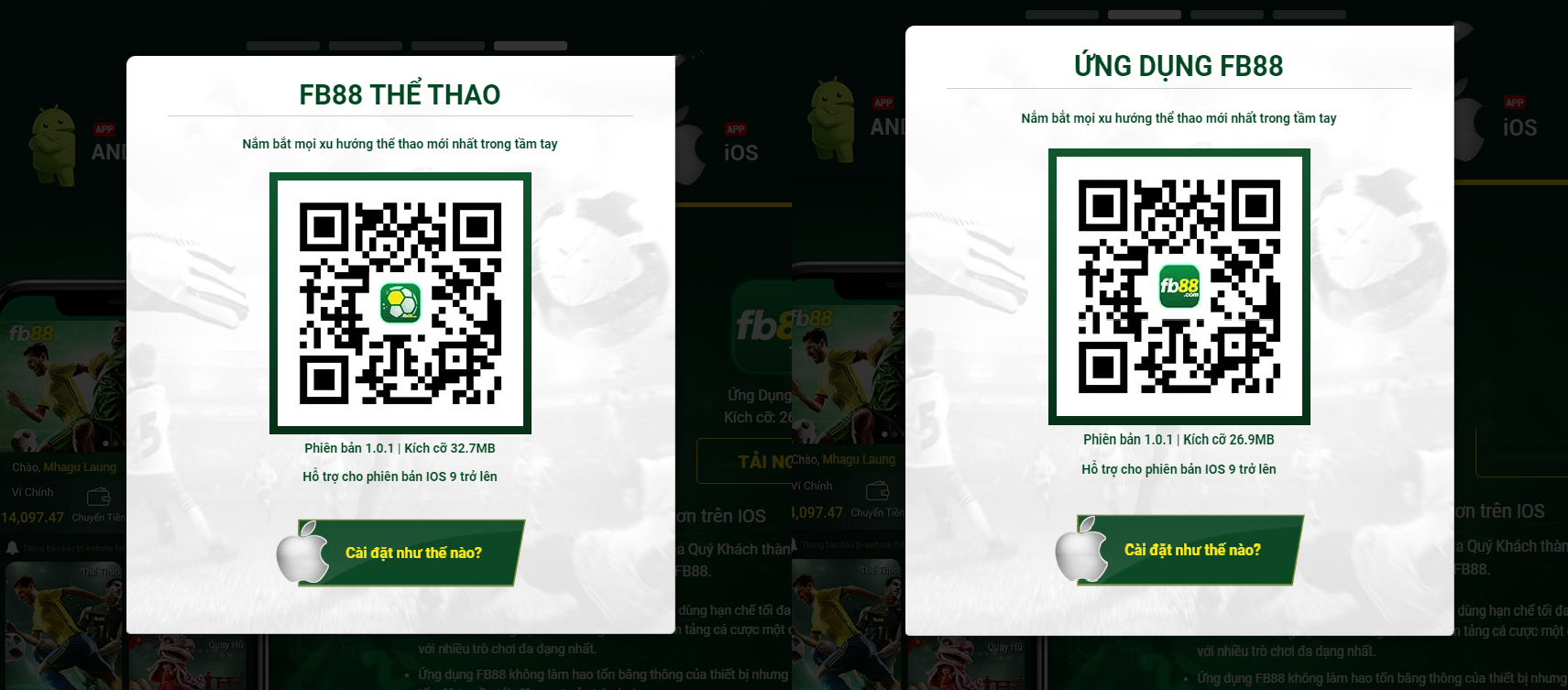 QRcode tải ứng dụng FB88 trên iOS