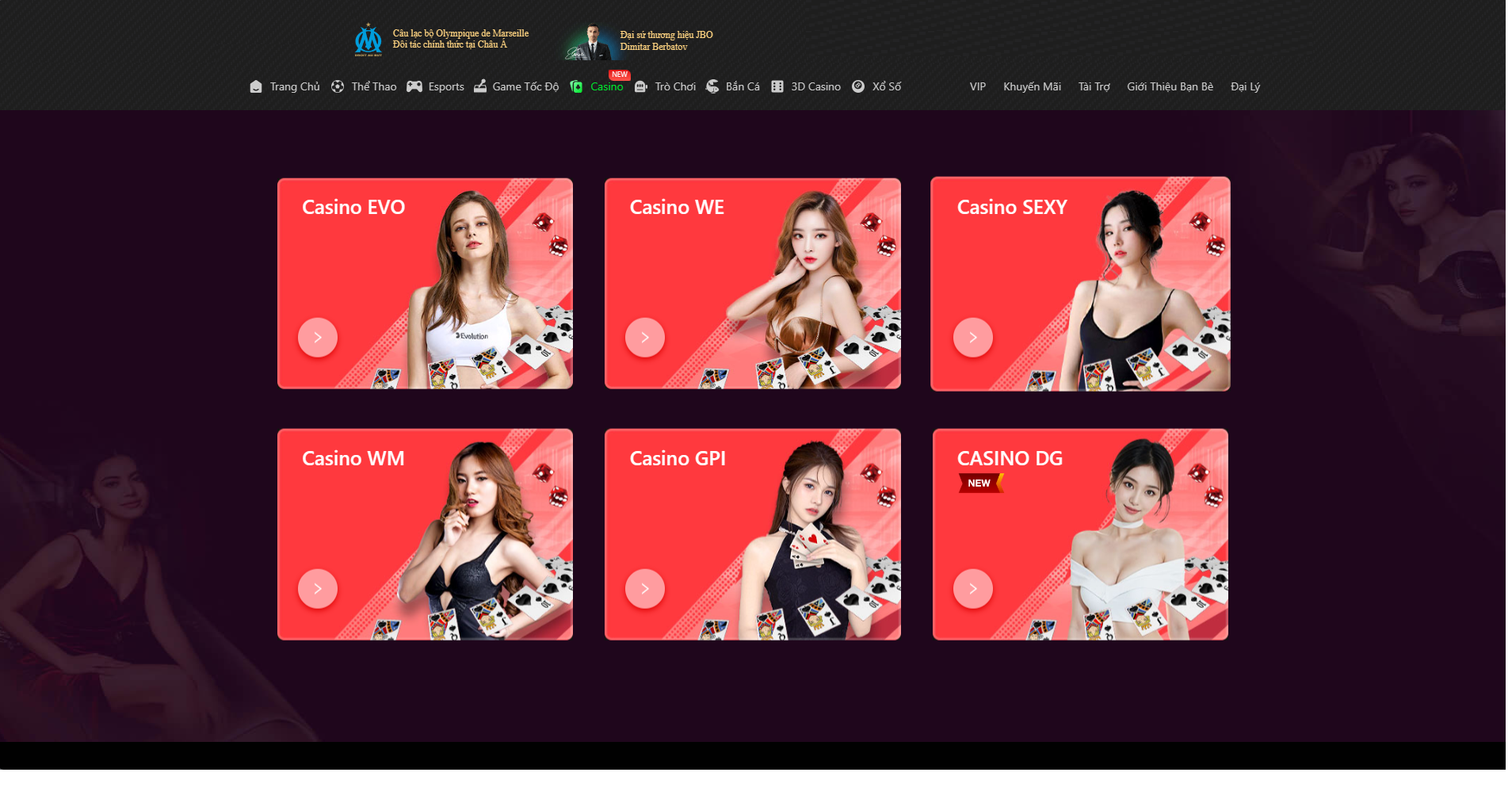 Tuyển tập các sòng bạc trực tiếp tốt nhất ở JBO