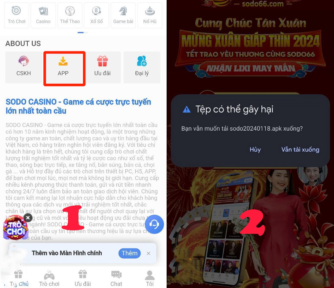 Dễ dàng tải ứng dụng SODO trên Android